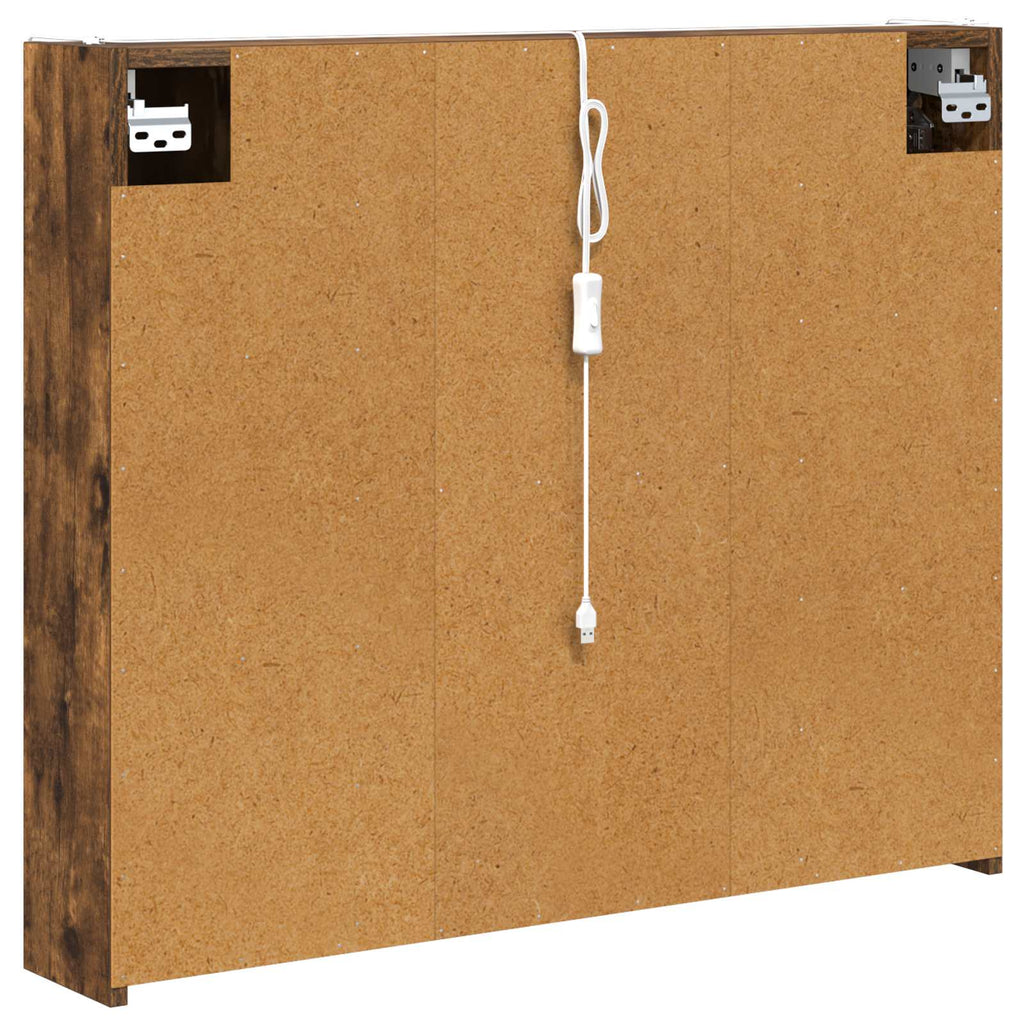 Badezimmerspiegelschrank Geräucherte Eiche 83,5 x 15,5 x 70 cm