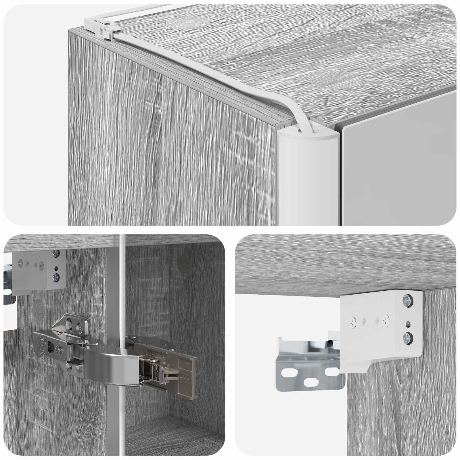 Badezimmerspiegelschrank Graues Sonoma 83,5 x 15,5 x 70 cm