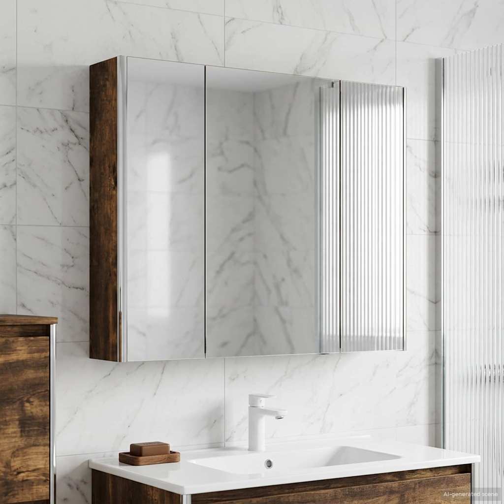 Badezimmerspiegelschrank Altholz 83,5 x 15,5 x 70 cm