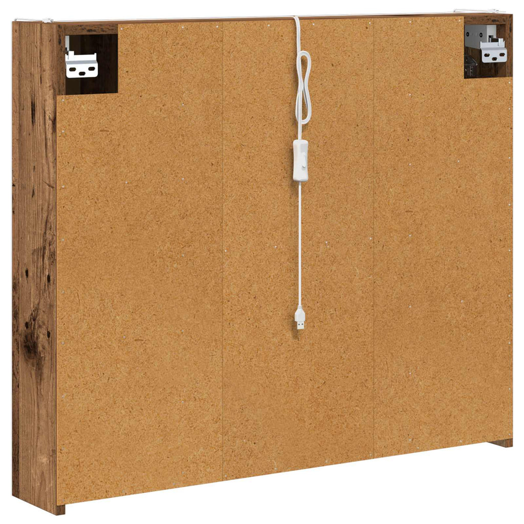 Badezimmerspiegelschrank Altholz 83,5 x 15,5 x 70 cm