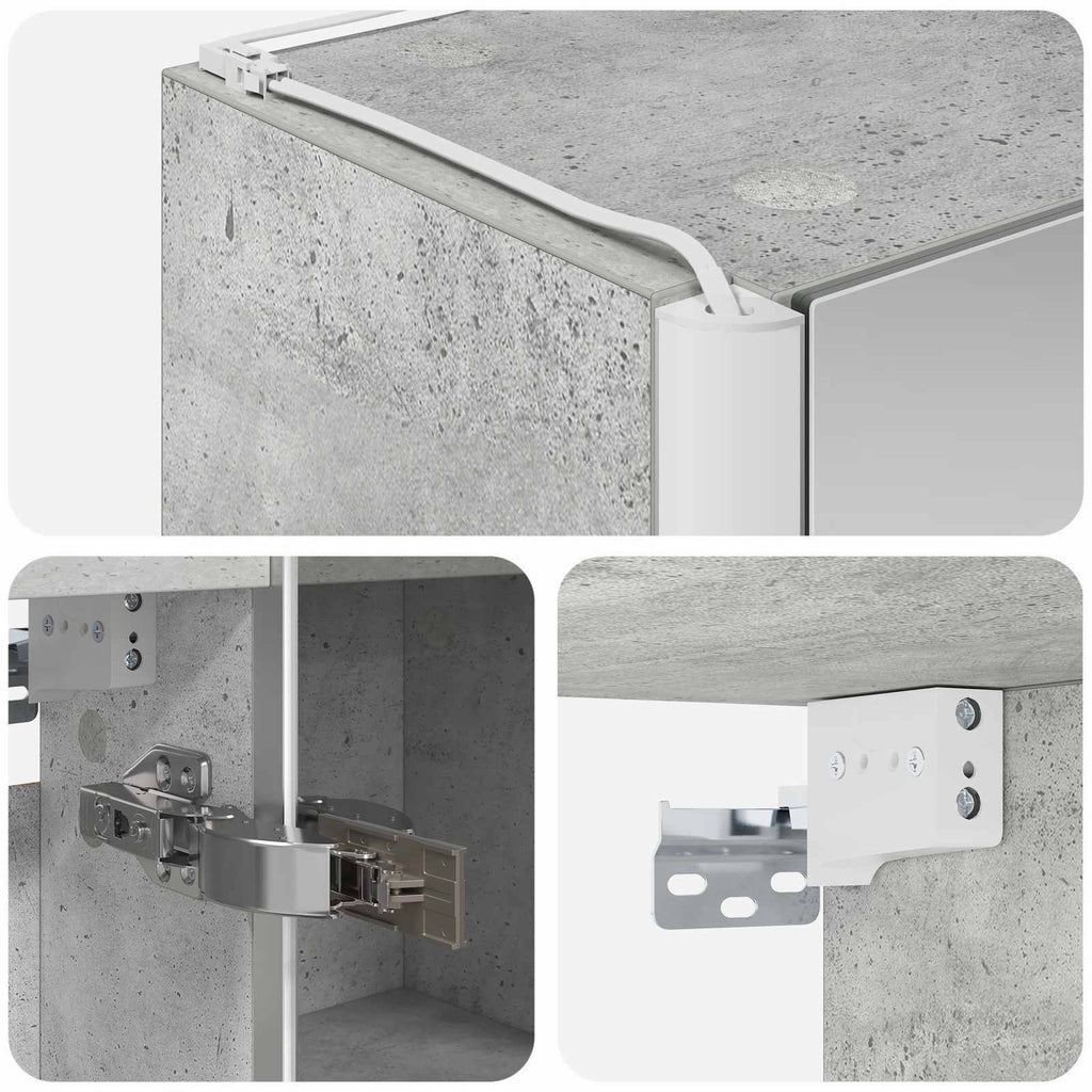 Badezimmerspiegelschrank Beton Grau 103,5 x 15,5 x 70 cm