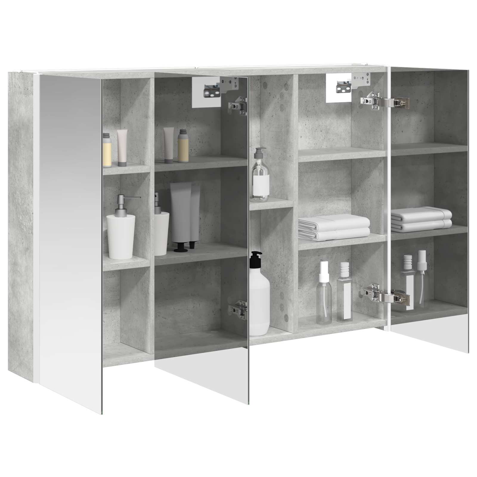 Badezimmerspiegelschrank Beton Grau 103,5 x 15,5 x 70 cm
