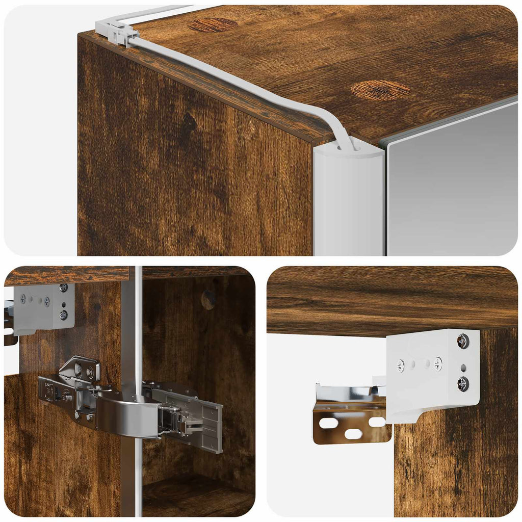 Badezimmerspiegelschrank Geräucherte Eiche 103,5 x 15,5 x 70 cm