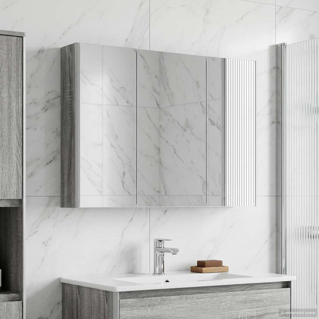 Badezimmerspiegelschrank Graues Sonoma 103,5 x 15,5 x 70 cm