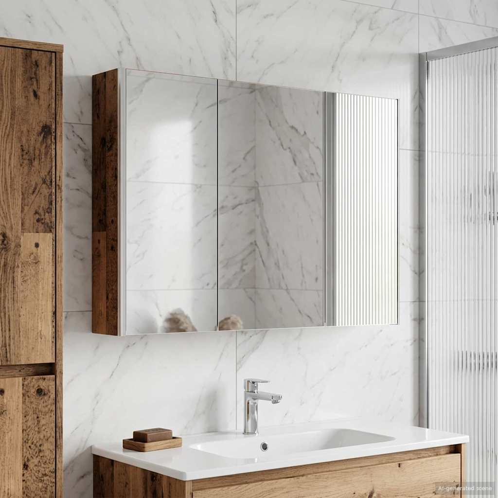 Badezimmerspiegelschrank Altholz 103,5 x 15,5 x 70 cm