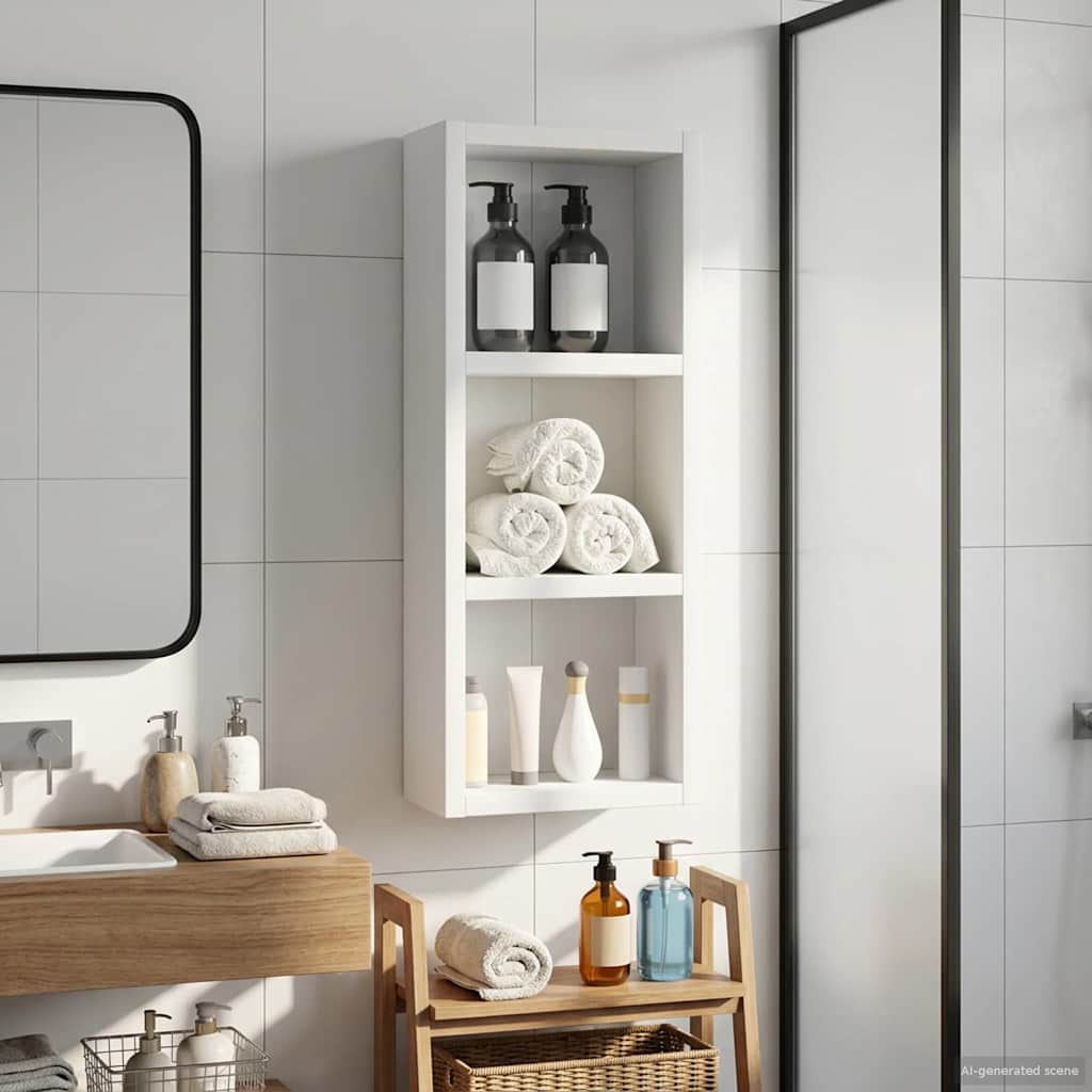 Badezimmer-Wandschrank Weiß 20 x 10 x 50 cm Holzwerkstoff