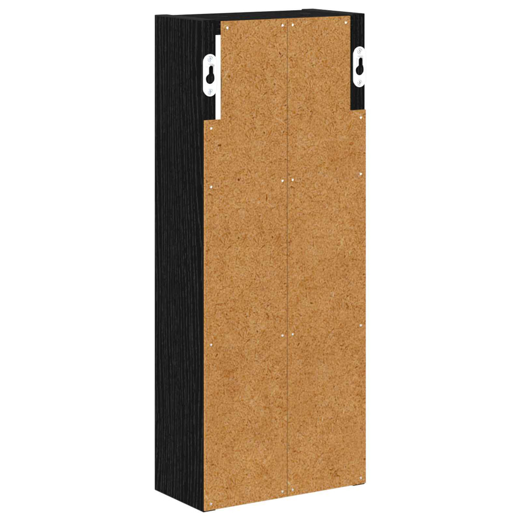 Badezimmer-Wandschrank mit Regal Schwarze Eiche 20 x 10 x 50 cm