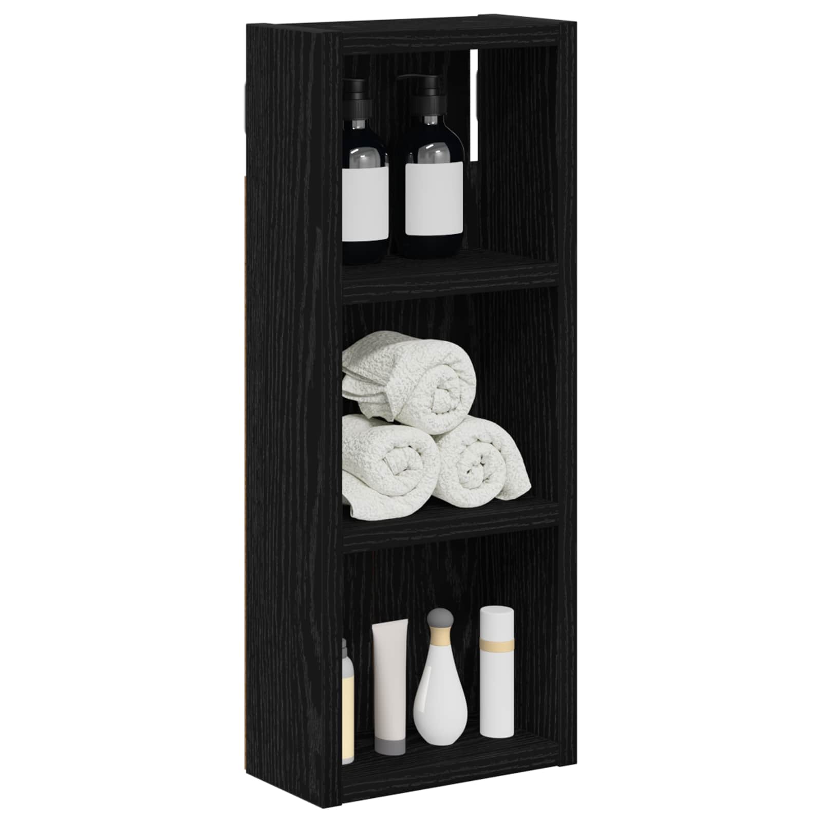 Badezimmer-Wandschrank mit Regal Schwarze Eiche 20 x 10 x 50 cm