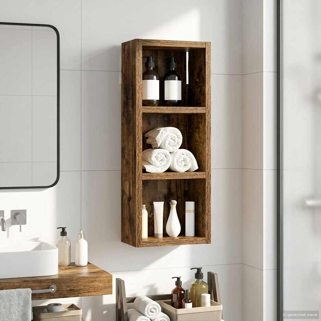 Badezimmer-Wandschrank Geräucherte Eiche 20 x 10 x 50 cm