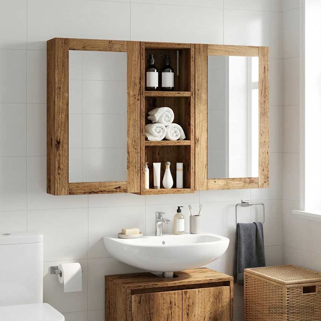 Badezimmer-Wandschrank Altholz 20 x 10 x 50 cm Holzwerkstoff