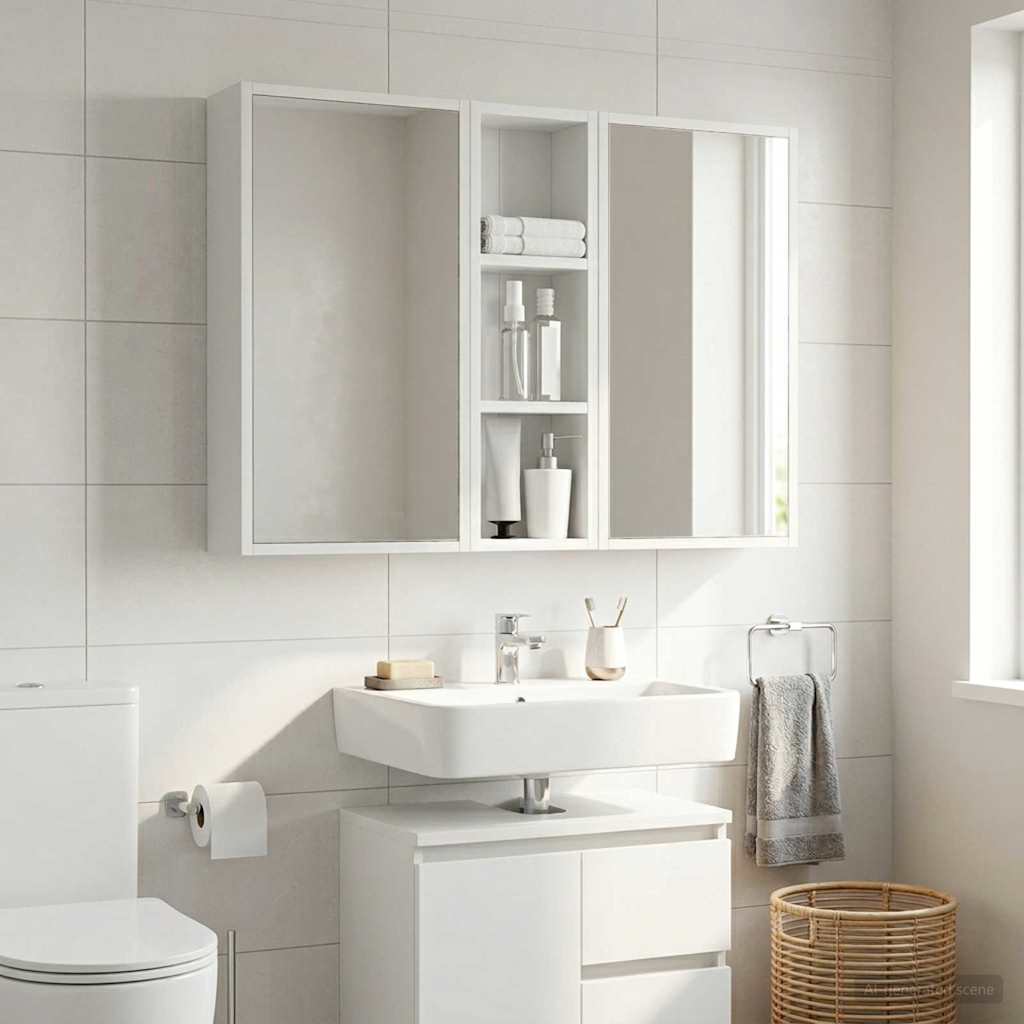 Badezimmer-Wandschrank Weiß 20 x 10 x 60,5 cm Holzwerkstoff