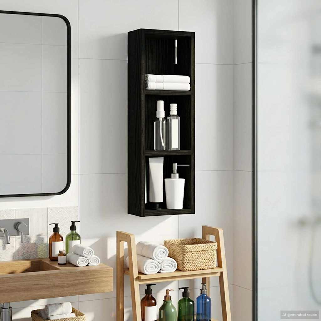 Badezimmer-Wandschrank Schwarze Eiche 20 x 10 x 60,5 cm