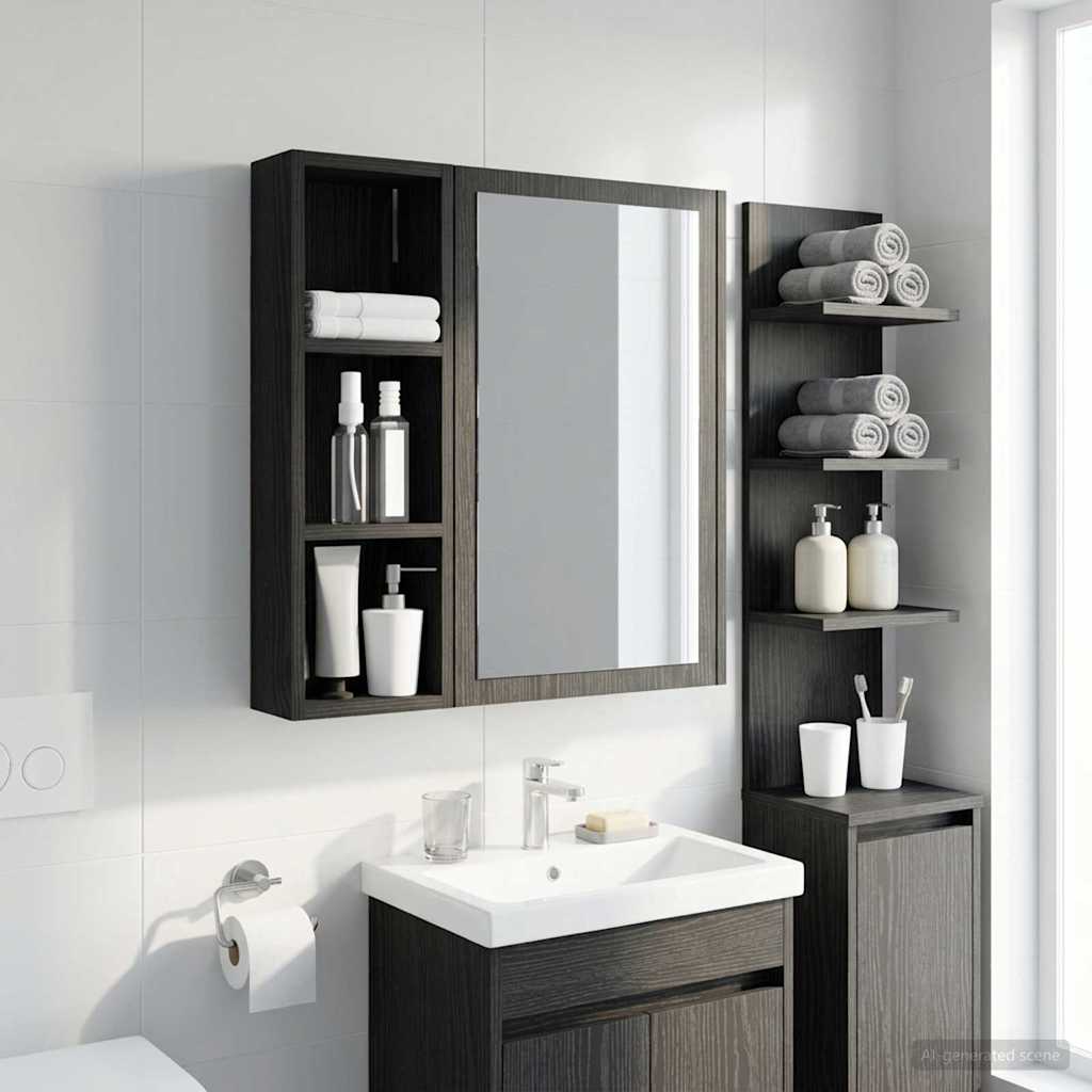 Badezimmer-Wandschrank Schwarze Eiche 20 x 10 x 60,5 cm