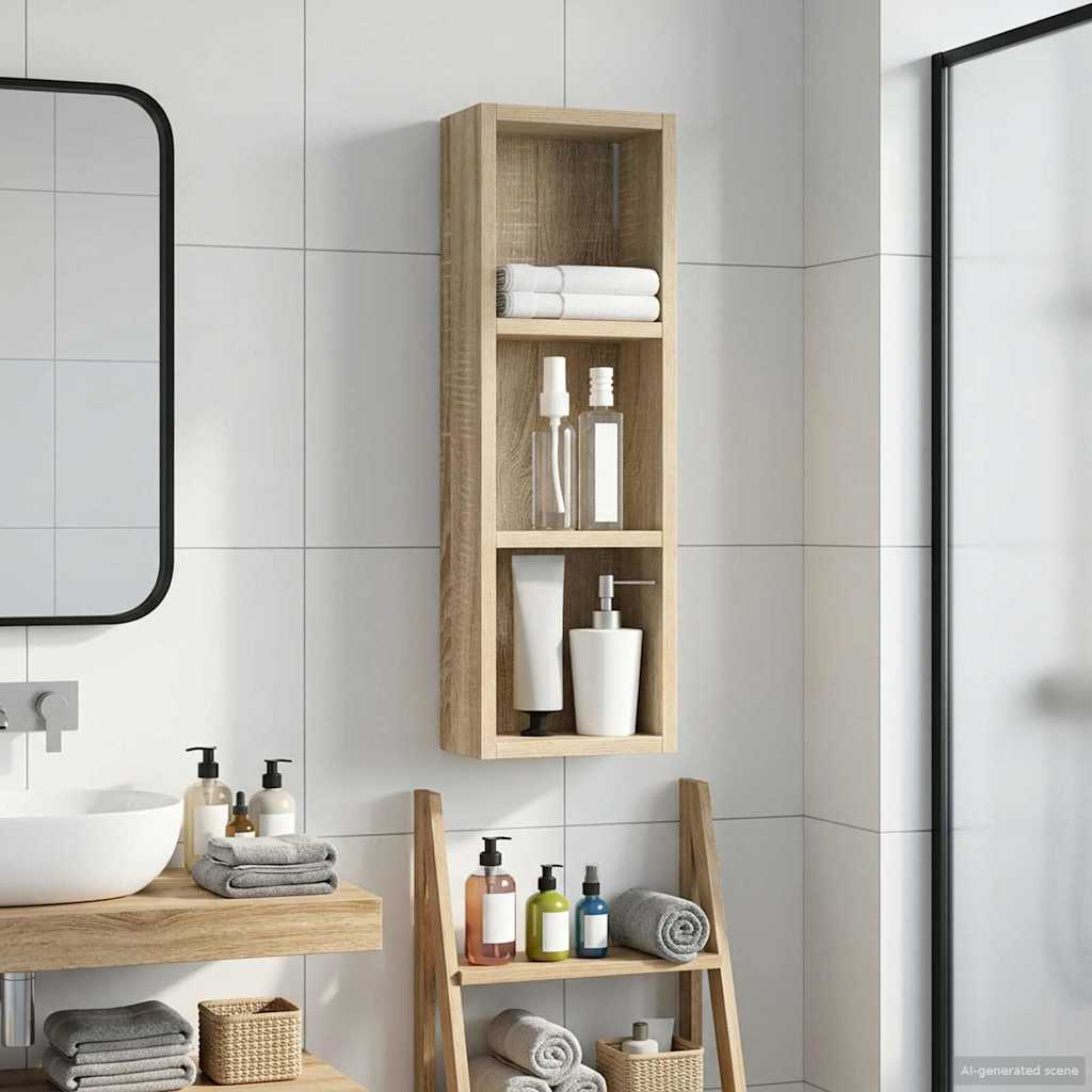 Badezimmer-Wandschrank mit Regal Sonoma-Eiche 20 x 10 x 60,5 cm