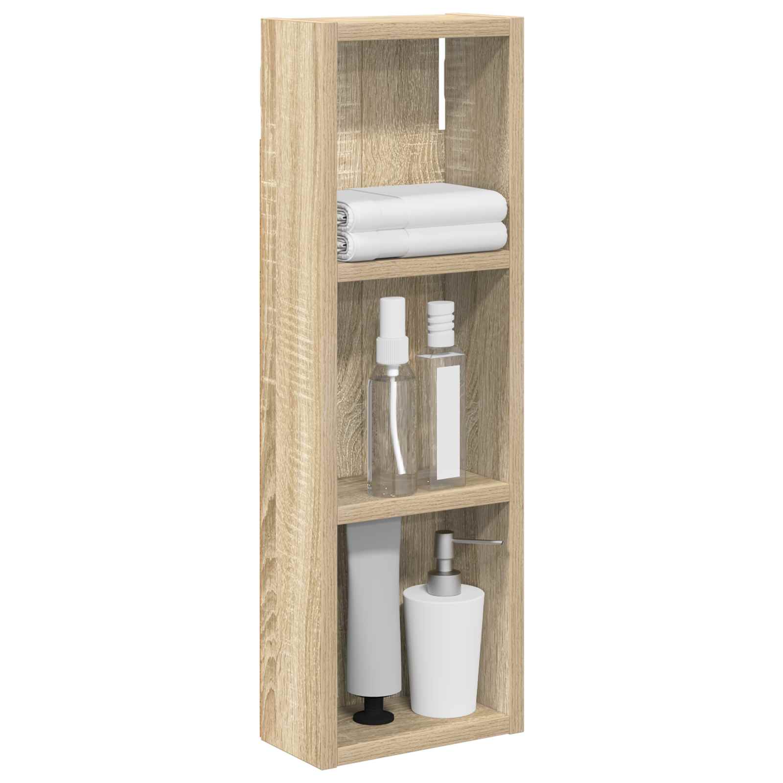 Badezimmer-Wandschrank mit Regal Sonoma-Eiche 20 x 10 x 60,5 cm