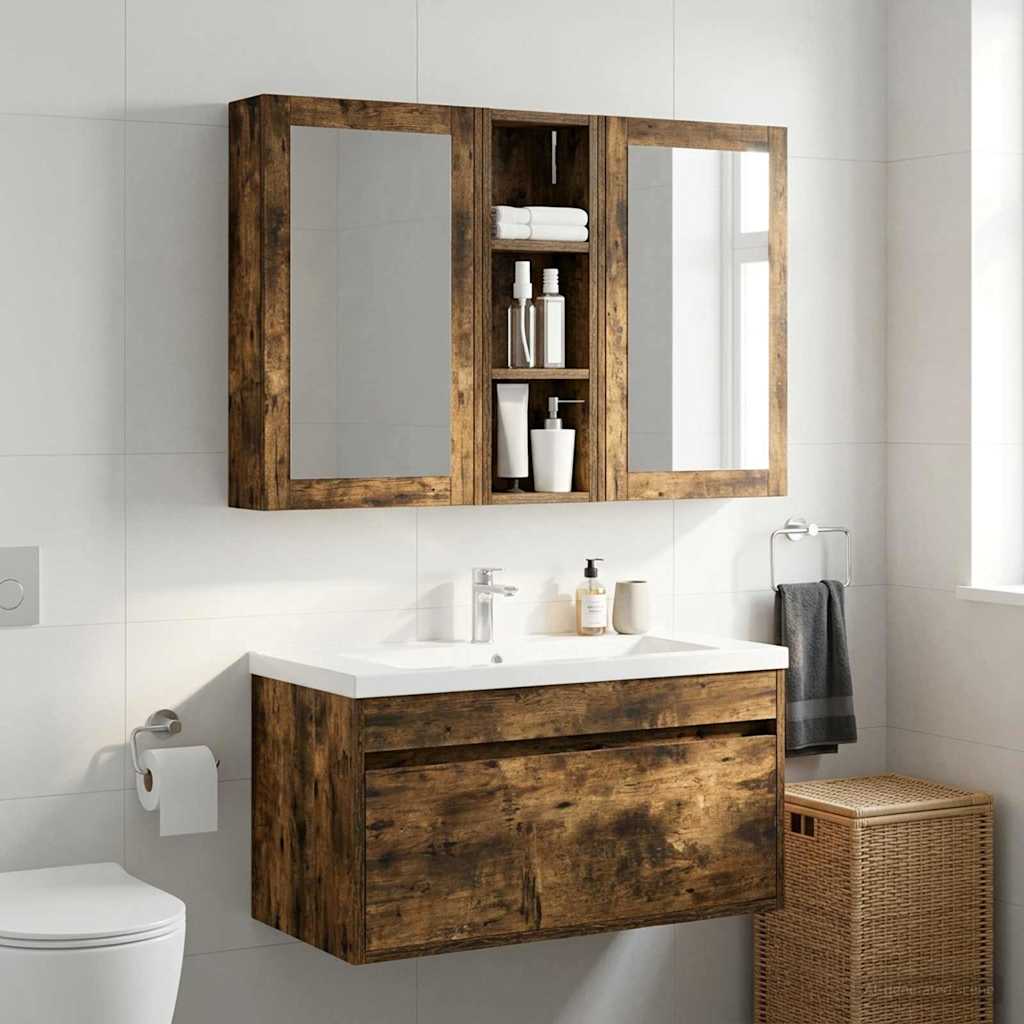 Badezimmer-Wandschrank Geräucherte Eiche 20 x 10 x 60,5 cm