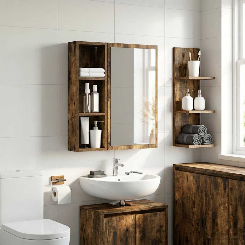 Badezimmer-Wandschrank Geräucherte Eiche 20 x 10 x 60,5 cm