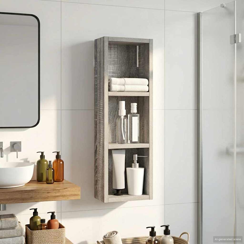 Badezimmer-Wandschrank Graues Sonoma 20 x 10 x 60,5 cm