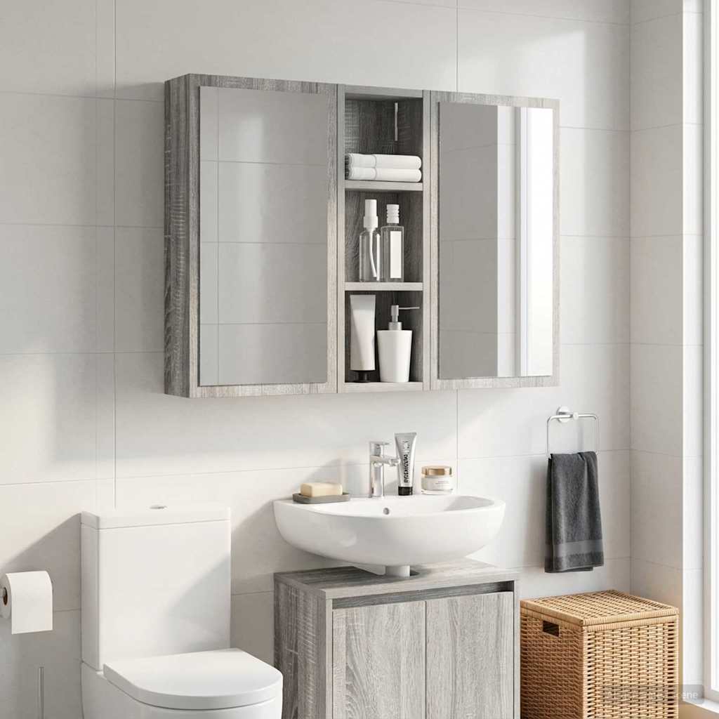 Badezimmer-Wandschrank Graues Sonoma 20 x 10 x 60,5 cm