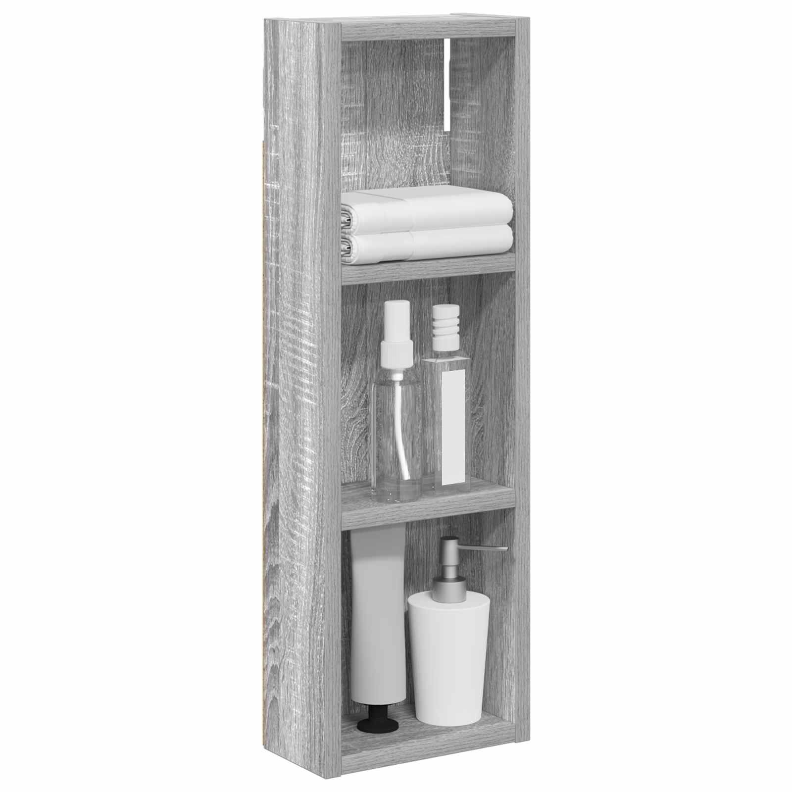Badezimmer-Wandschrank Graues Sonoma 20 x 10 x 60,5 cm