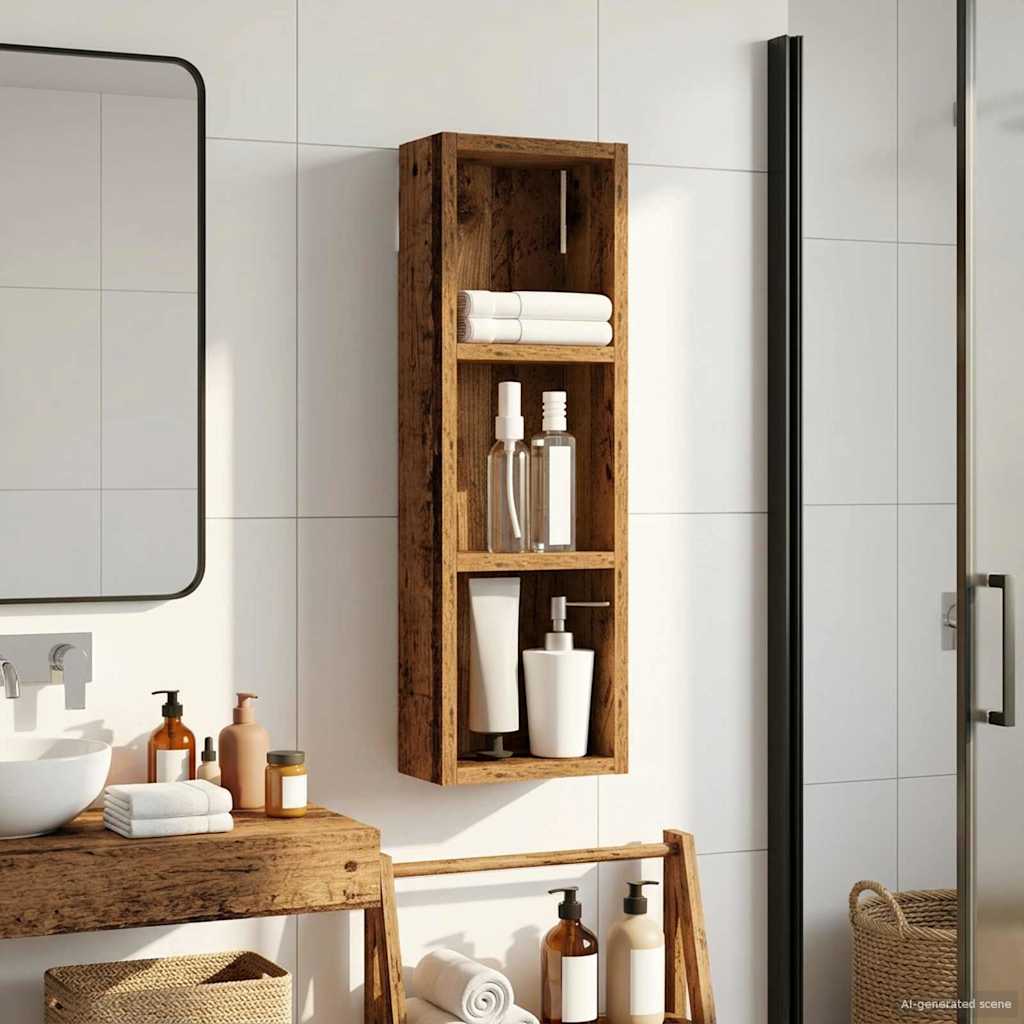 Badezimmer-Wandschrank Altholz 20 x 10 x 60,5 cm Holzwerkstoff