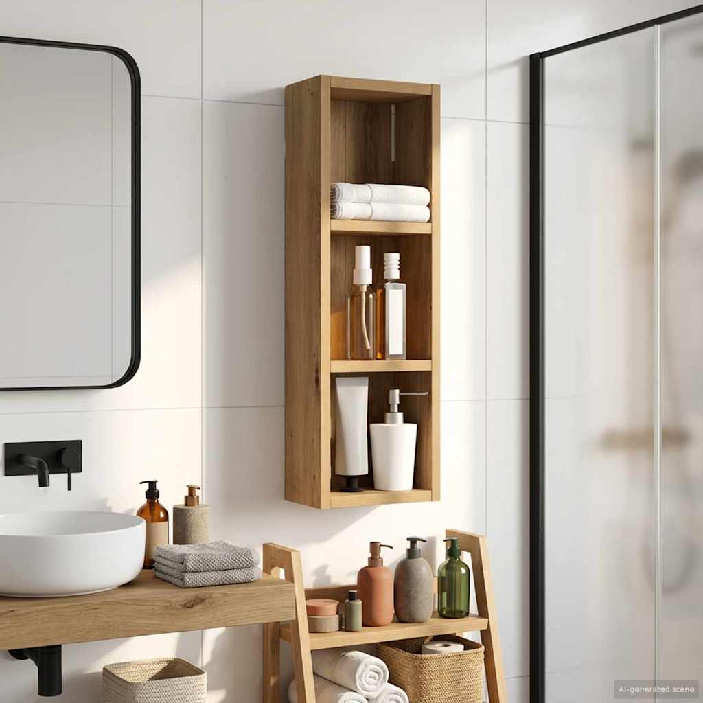 Badezimmer-Wandschrank Kunsthandwerk Eiche 20 x 10 x 60,5 cm