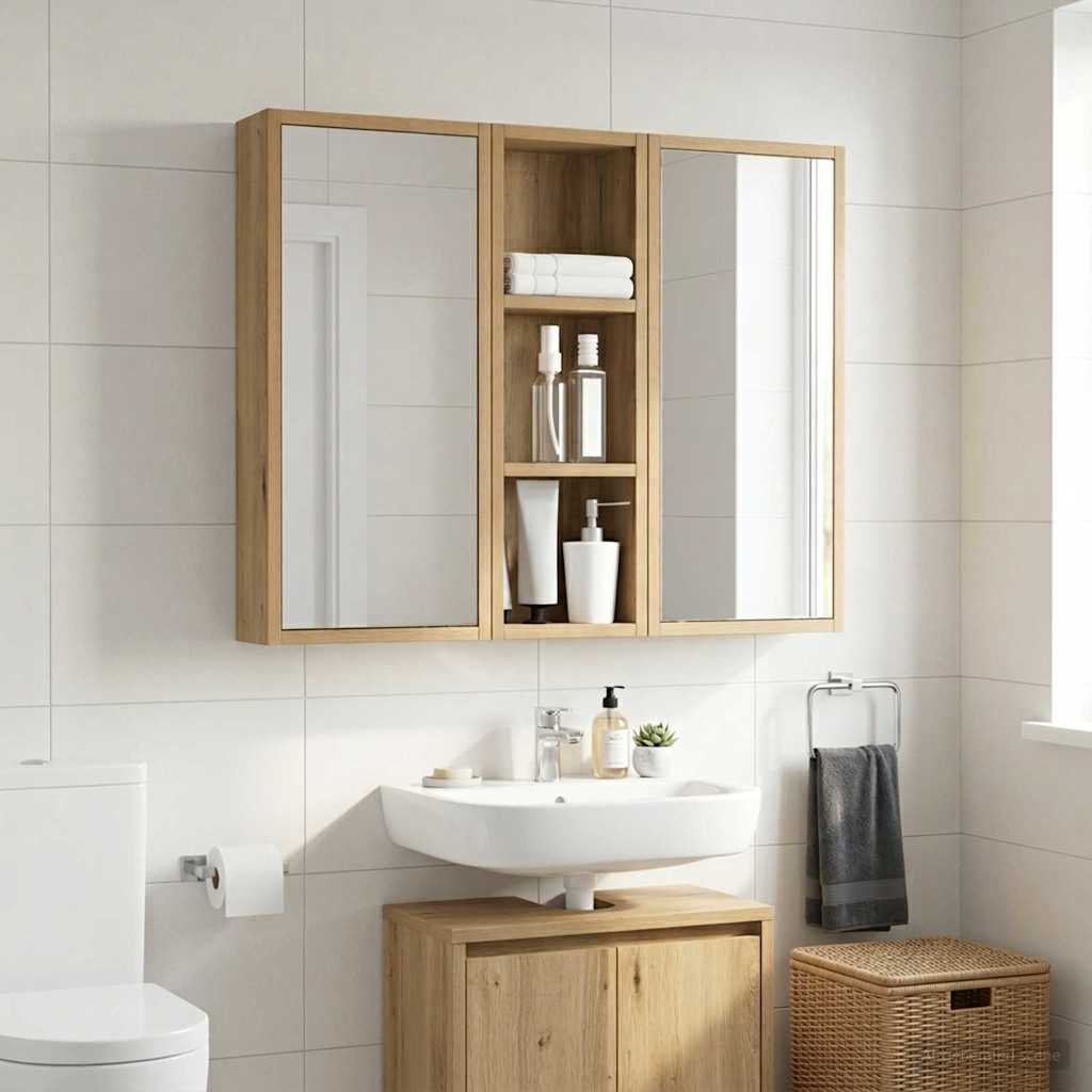 Badezimmer-Wandschrank Kunsthandwerk Eiche 20 x 10 x 60,5 cm