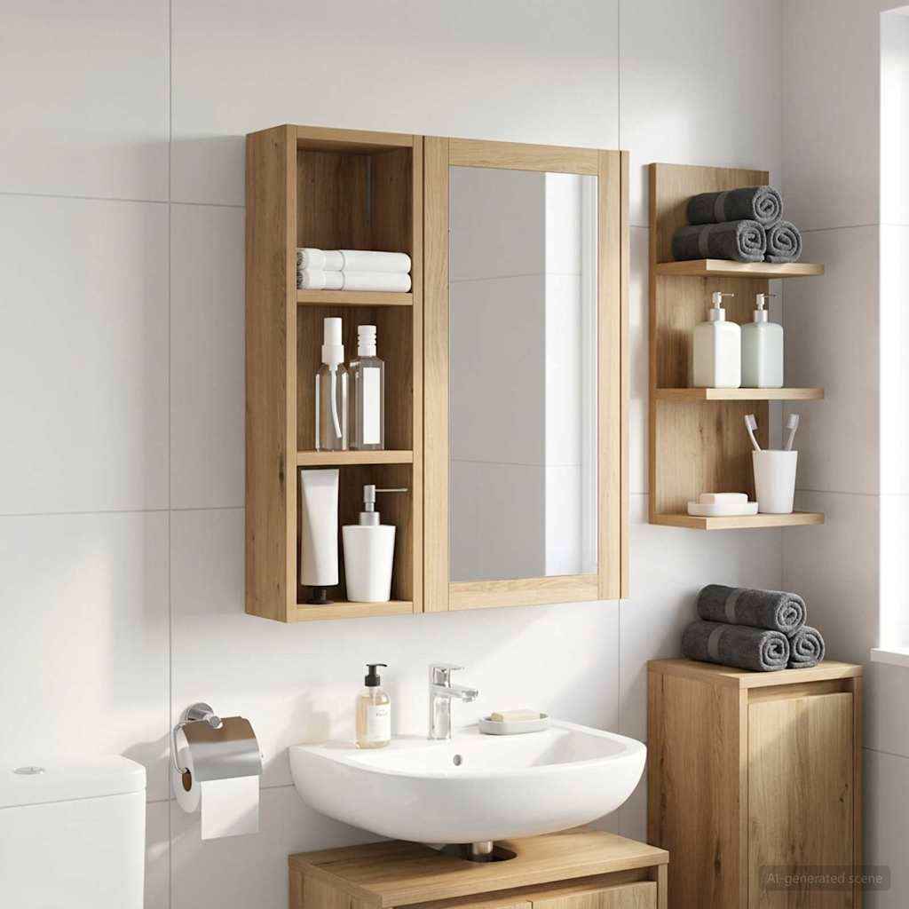 Badezimmer-Wandschrank Kunsthandwerk Eiche 20 x 10 x 60,5 cm