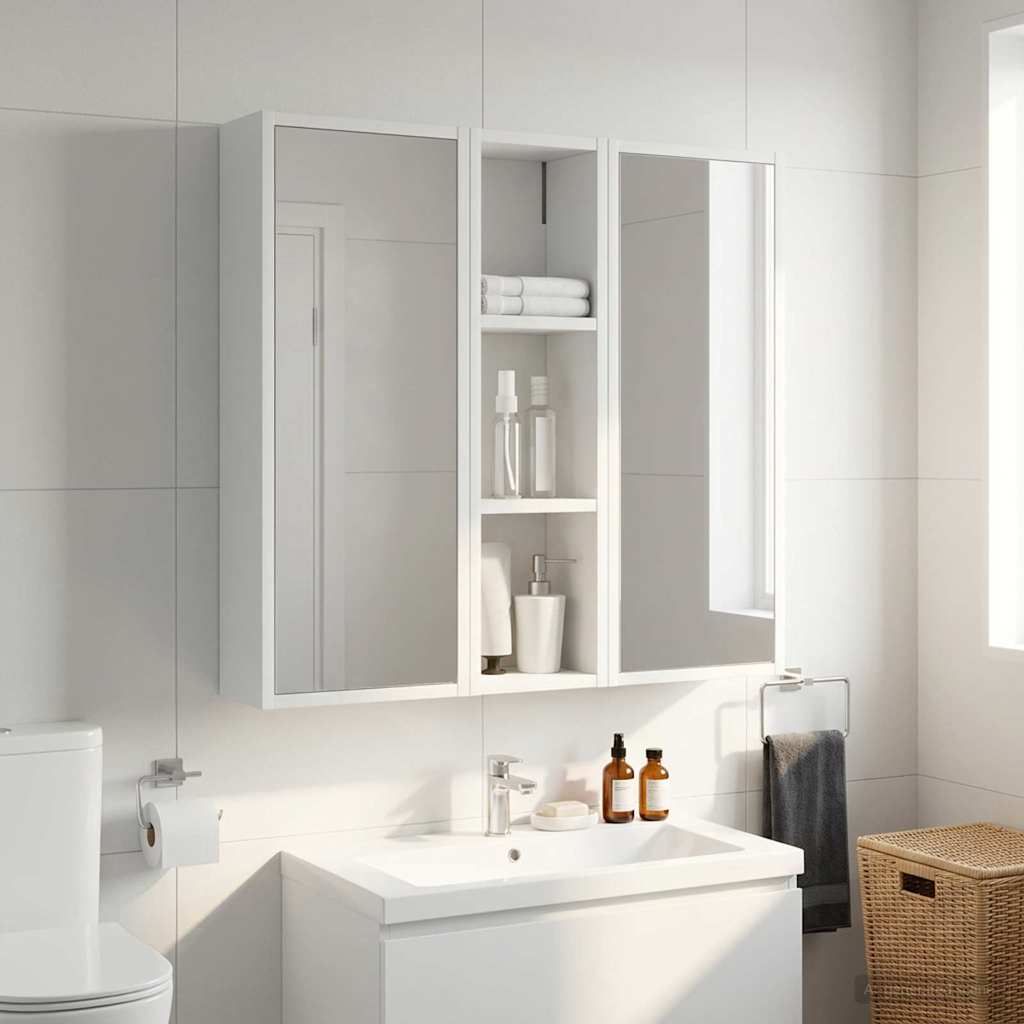 Badezimmer-Wandschrank Weiß 20 x 14 x 70 cm Holzwerkstoff