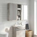 Badezimmer-Wandschrank Betongrau 20 x 14 x 70 cm Holzwerkstoff