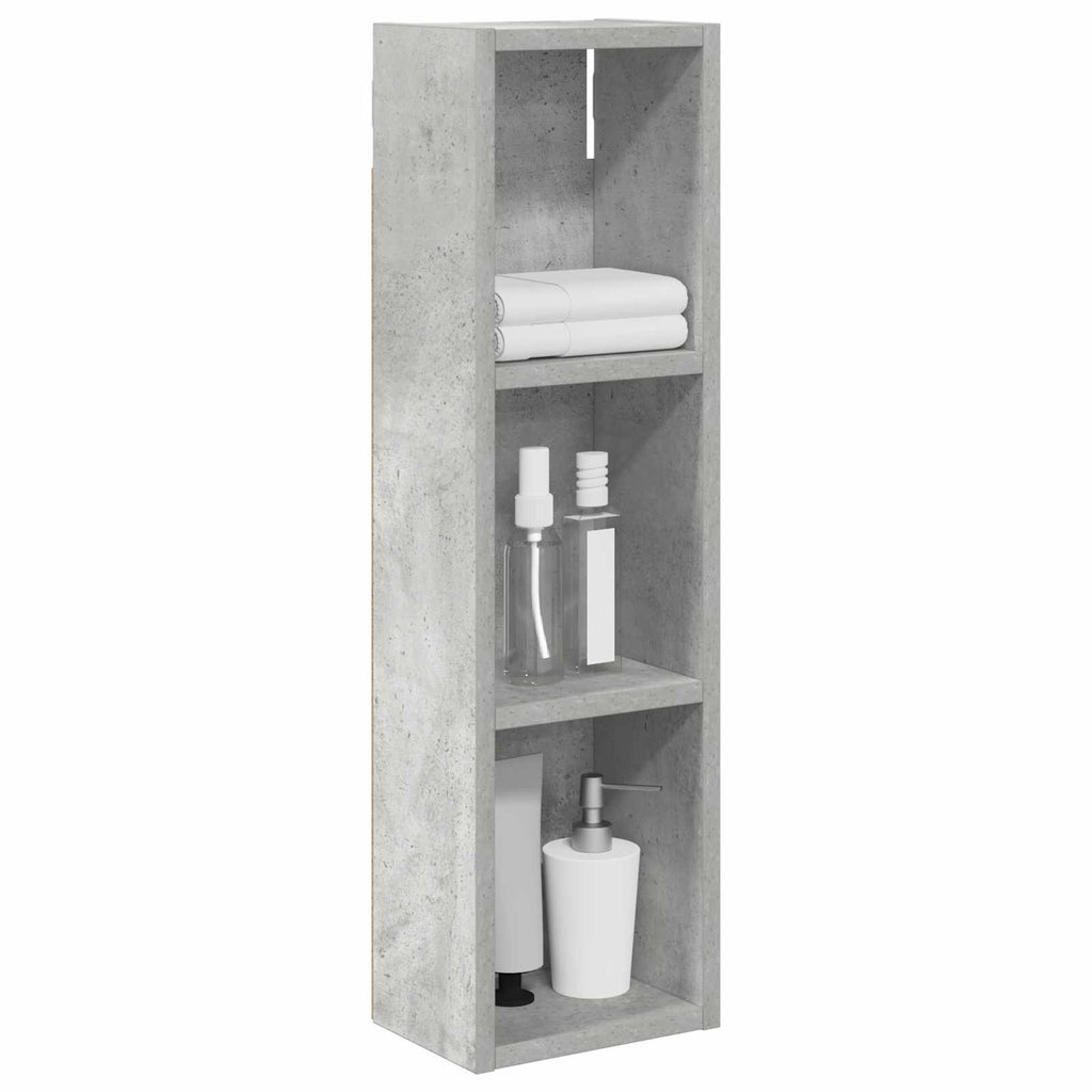 Badezimmer-Wandschrank Betongrau 20 x 14 x 70 cm Holzwerkstoff