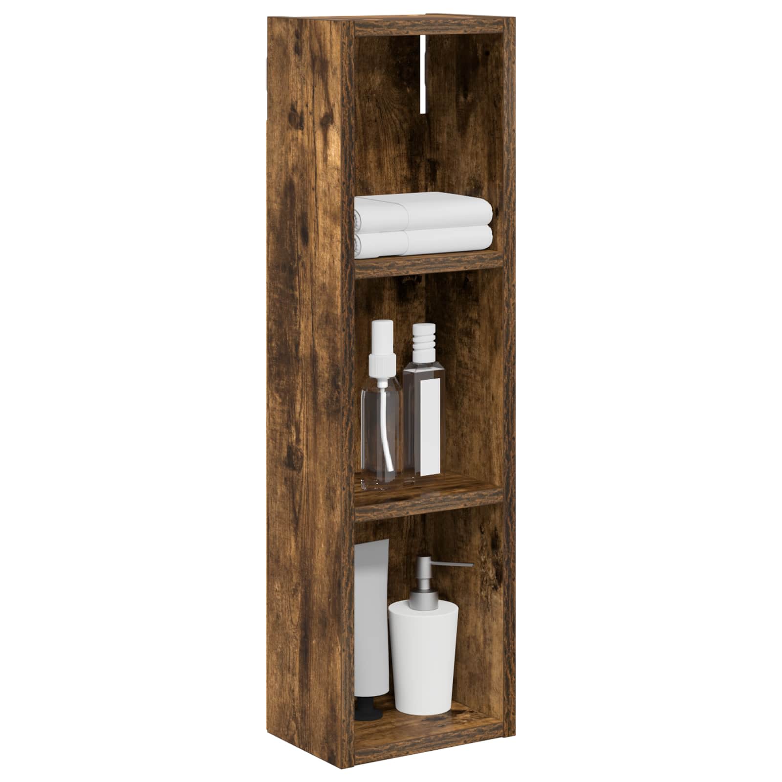 Badezimmer-Wandschrank Geräucherte Eiche 20 x 14 x 70 cm