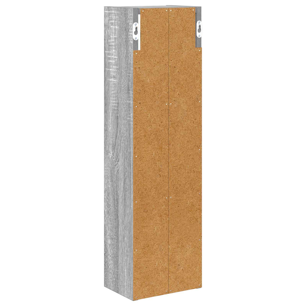 Badezimmer-Wandschrank mit Regal Graues Sonoma 20 x 14 x 70 cm