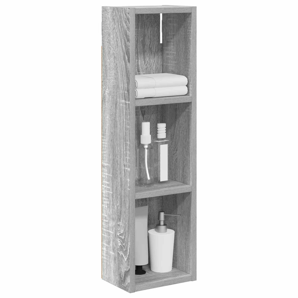 Badezimmer-Wandschrank mit Regal Graues Sonoma 20 x 14 x 70 cm