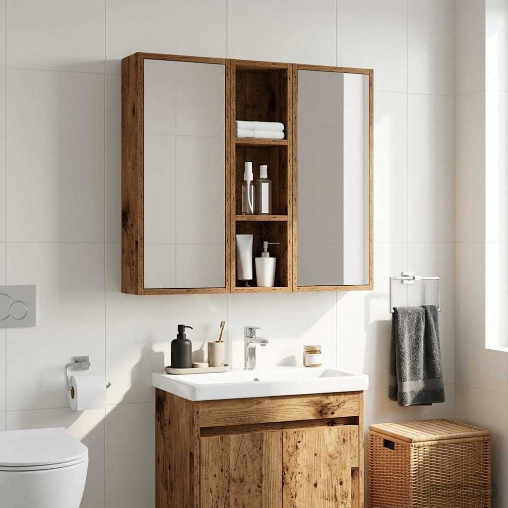 Badezimmer-Wandschrank Altholz 20 x 14 x 70 cm Holzwerkstoff
