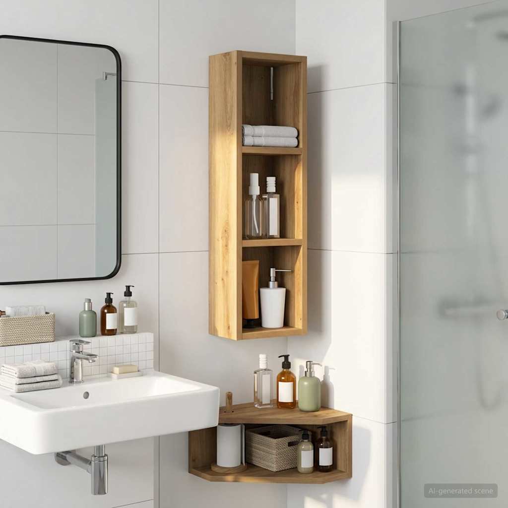 Badezimmer-Wandschrank Kunsthandwerk Eiche 20 x 14 x 70 cm