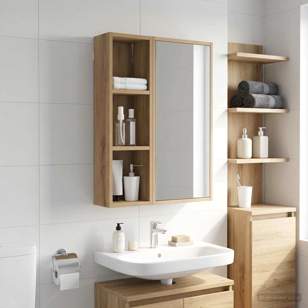 Badezimmer-Wandschrank Kunsthandwerk Eiche 20 x 14 x 70 cm