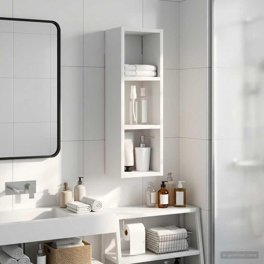Badezimmer-Wandschrank Weiß 20 x 16 x 62,5 cm Holzwerkstoff