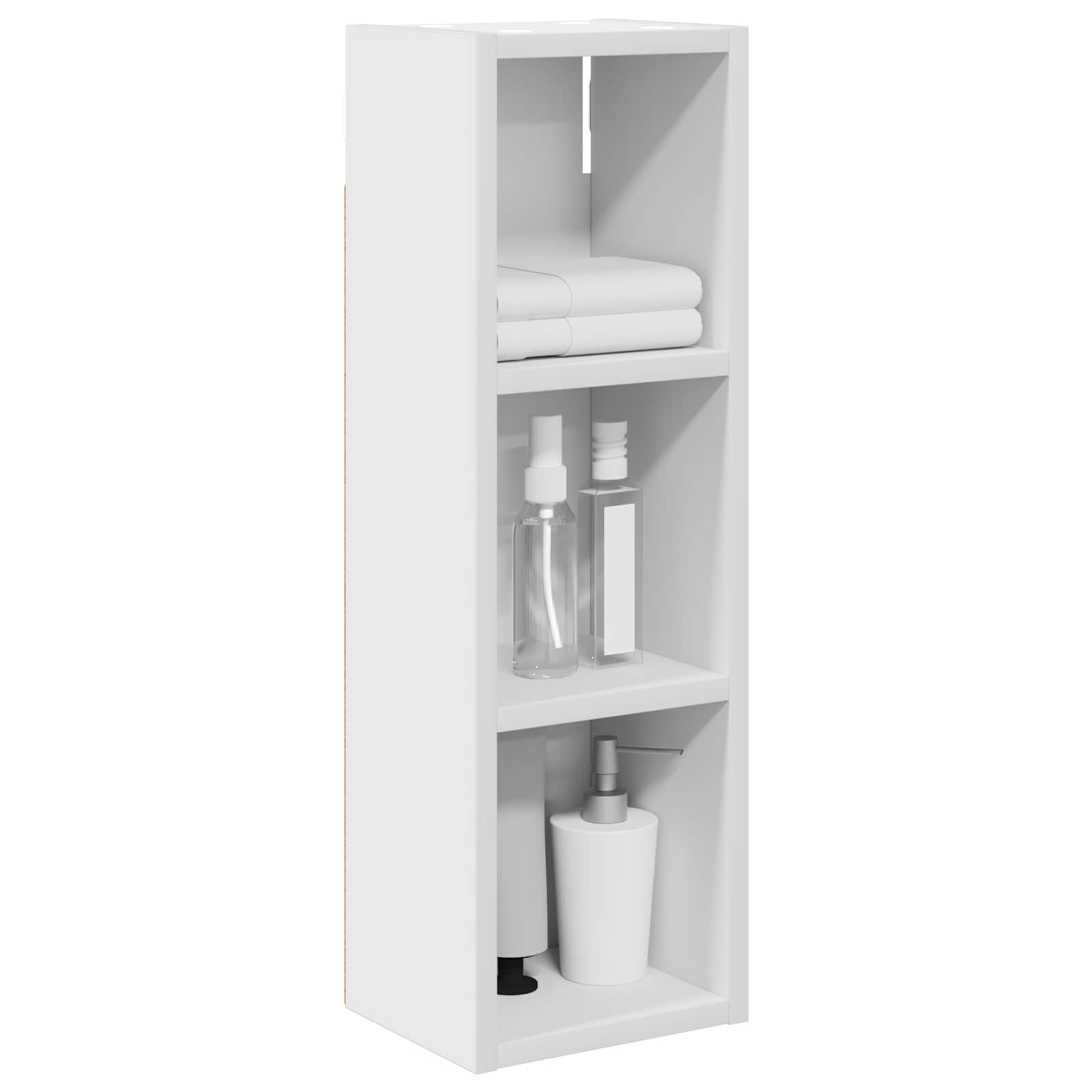 Badezimmer-Wandschrank Weiß 20 x 16 x 62,5 cm Holzwerkstoff