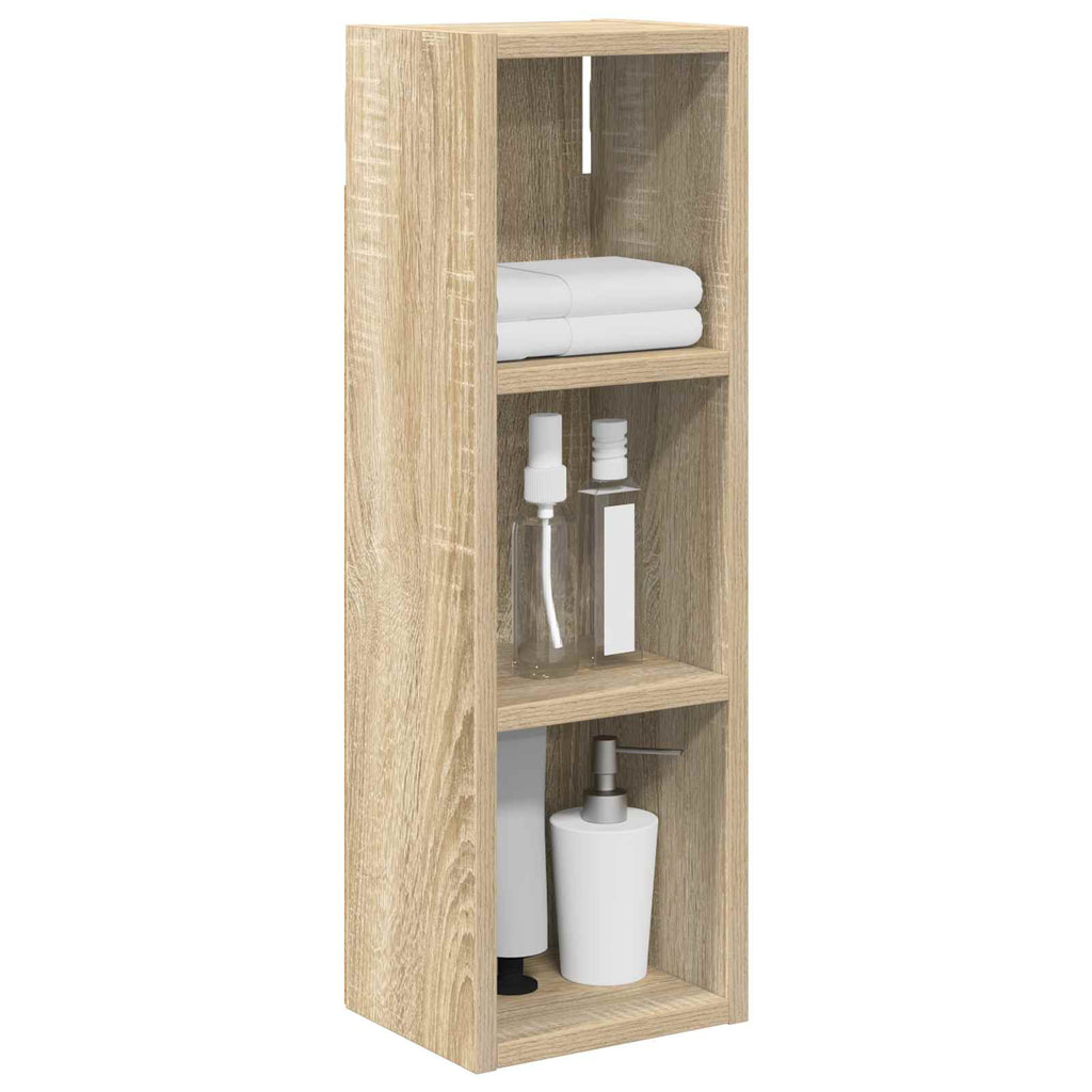 Badezimmer-Wandschrank mit Regal Sonoma-Eiche 20 x 16 x 62,5 cm
