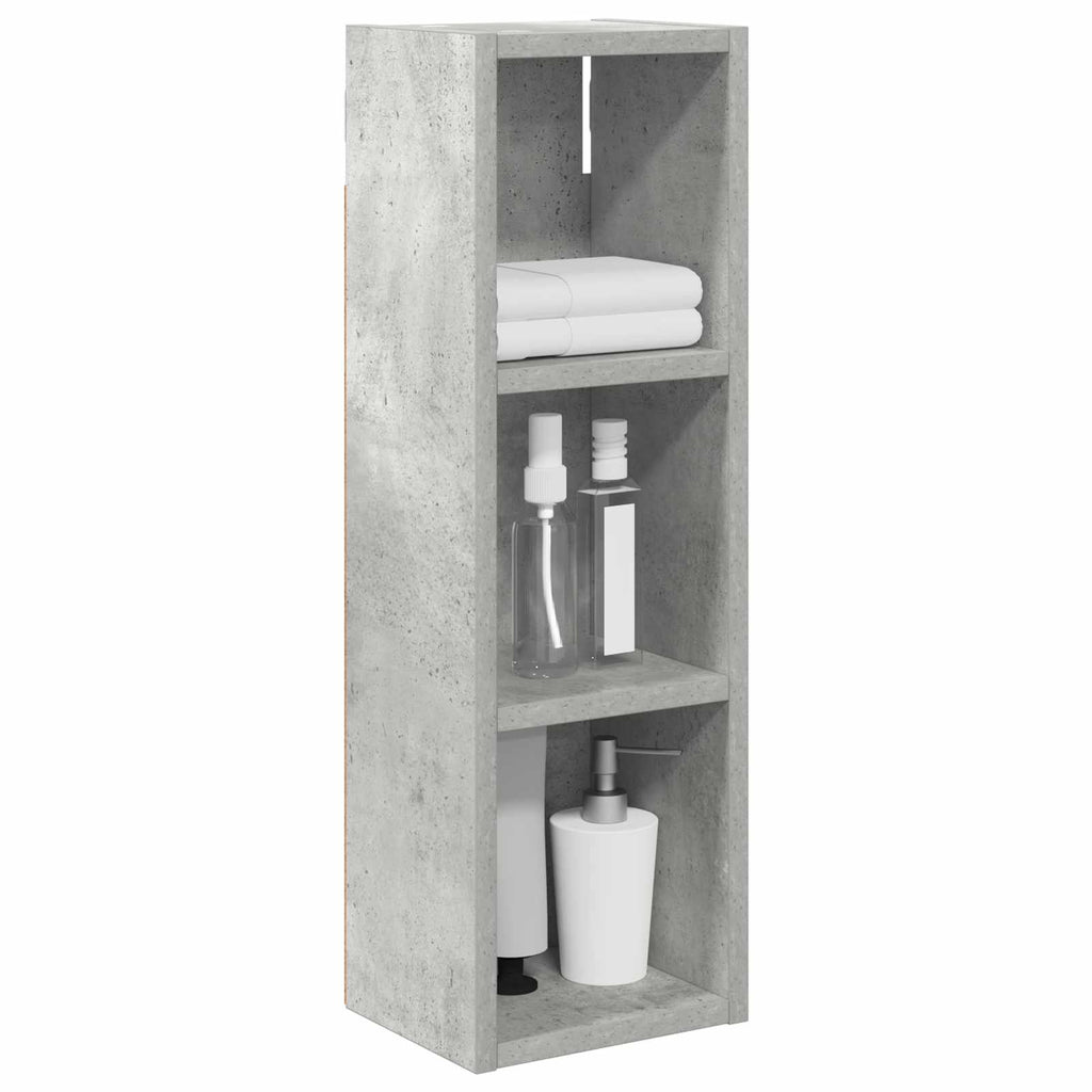 Badezimmer-Wandschrank mit Regal Betongrau 20 x 16 x 62,5 cm