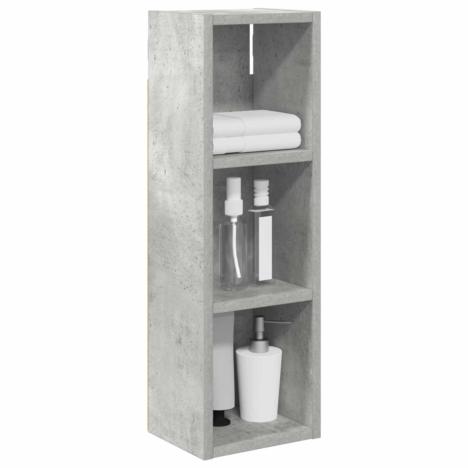 Badezimmer-Wandschrank mit Regal Betongrau 20 x 16 x 62,5 cm