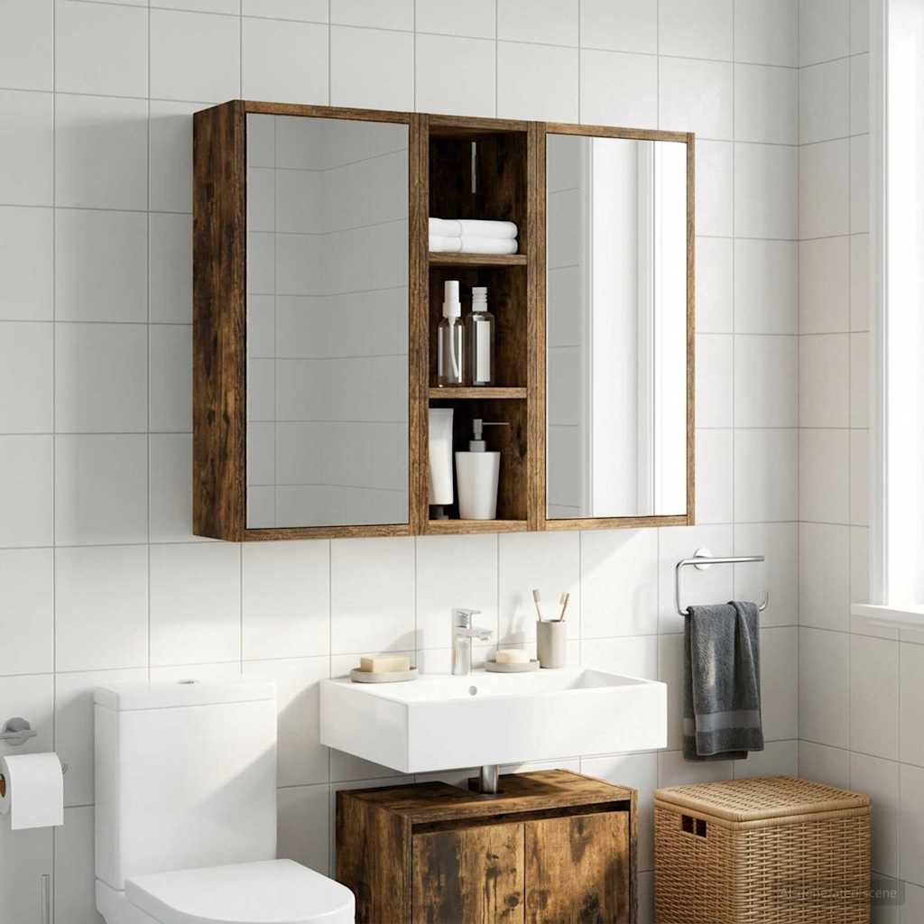 Badezimmer-Wandschrank Geräucherte Eiche 20 x 16 x 62,5 cm