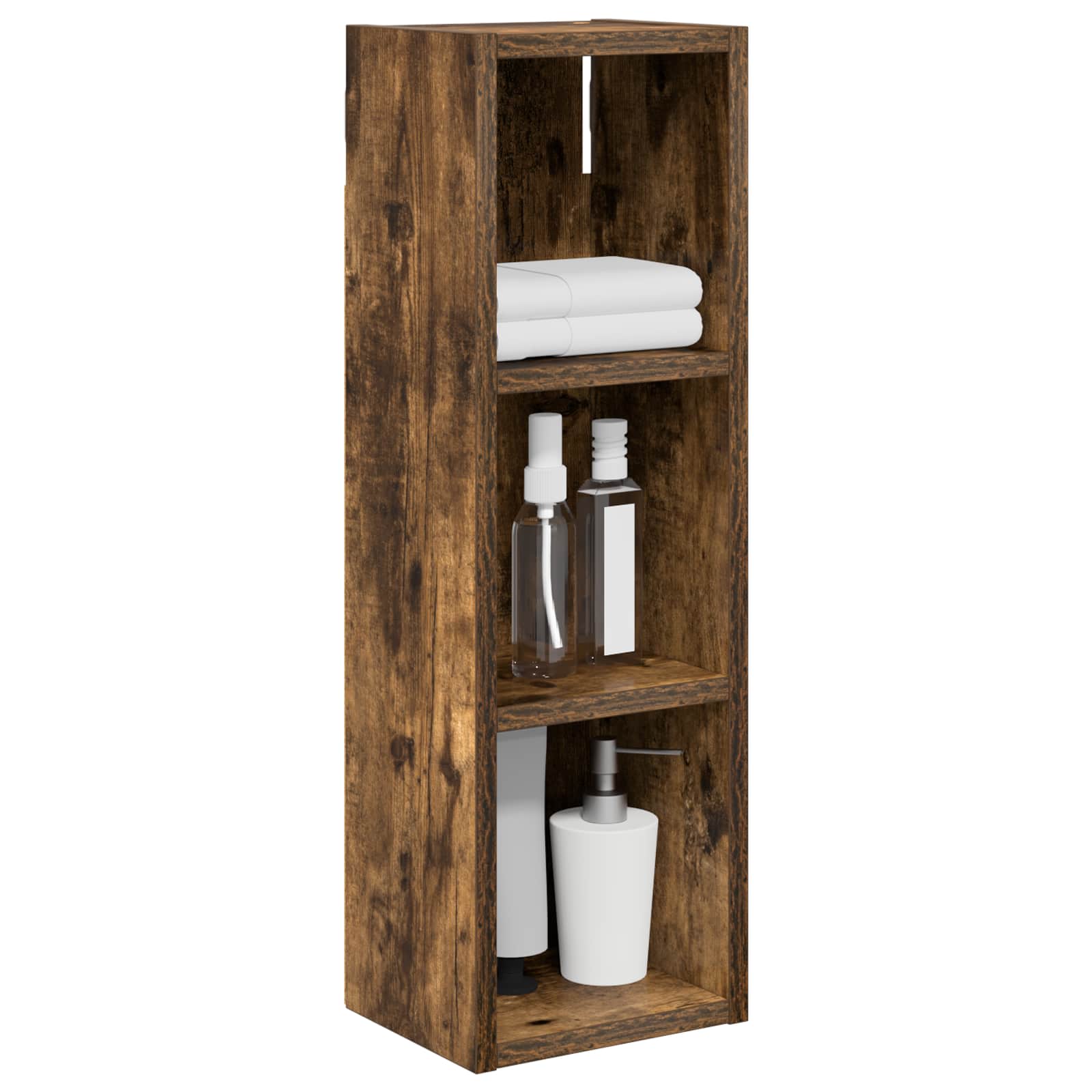 Badezimmer-Wandschrank Geräucherte Eiche 20 x 16 x 62,5 cm