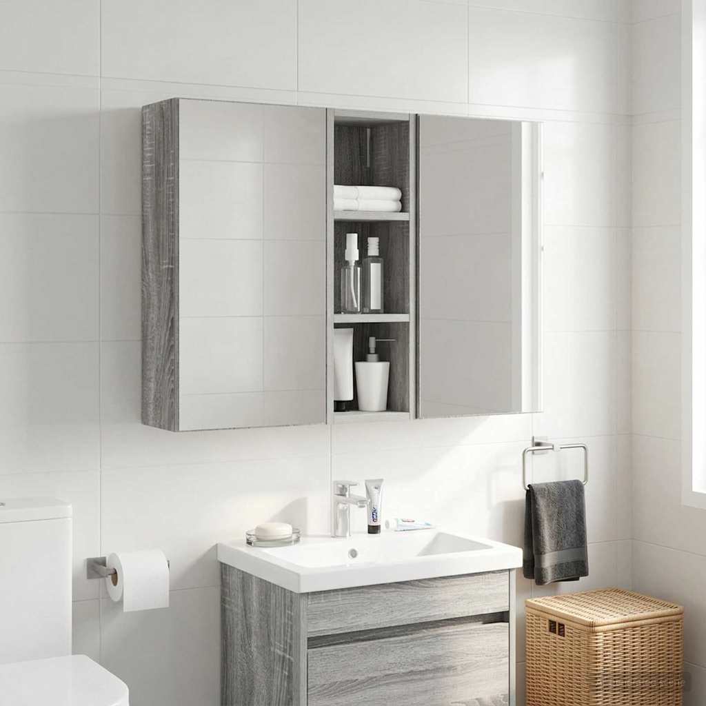 Badezimmer-Wandschrank Graues Sonoma 20 x 16 x 62,5 cm
