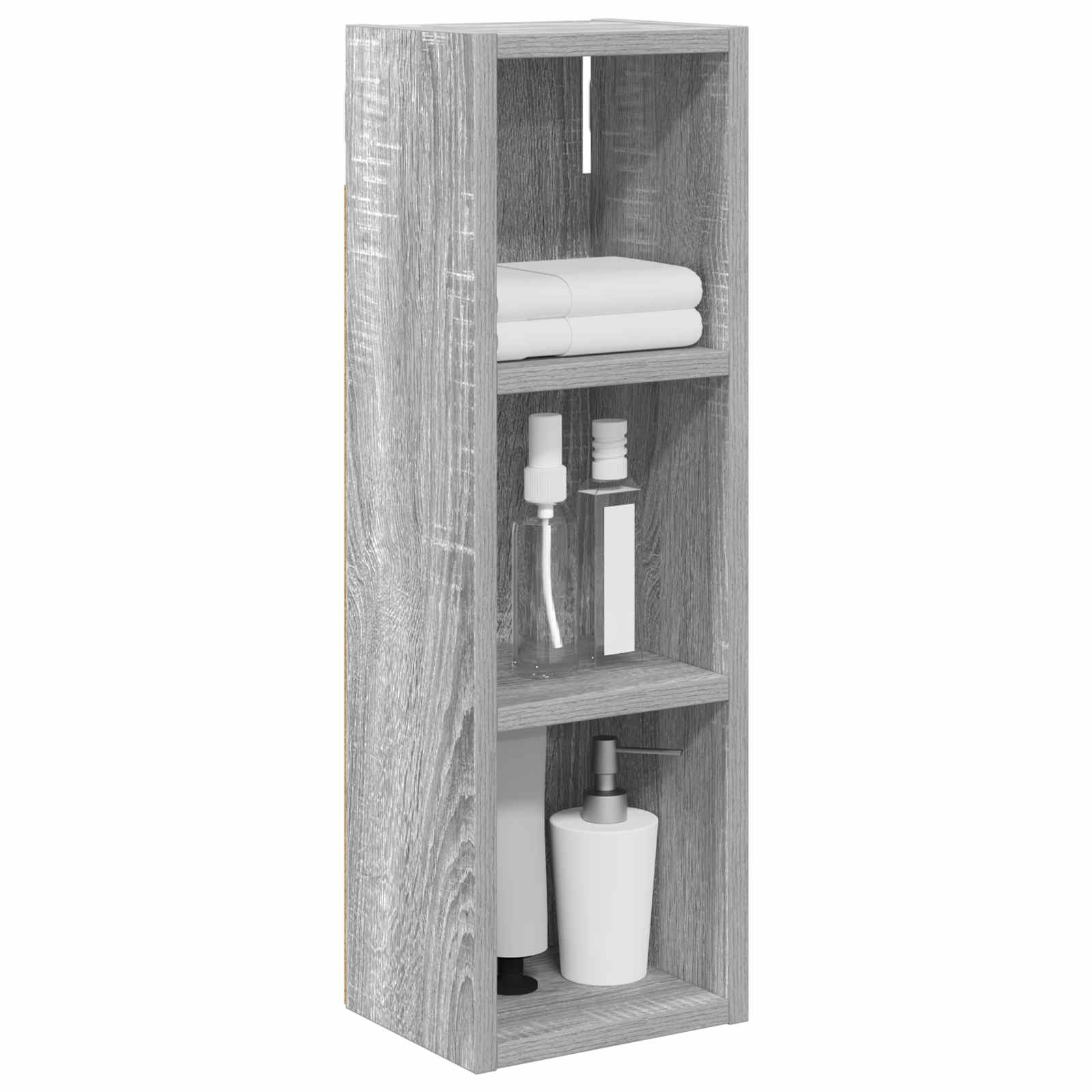 Badezimmer-Wandschrank Graues Sonoma 20 x 16 x 62,5 cm