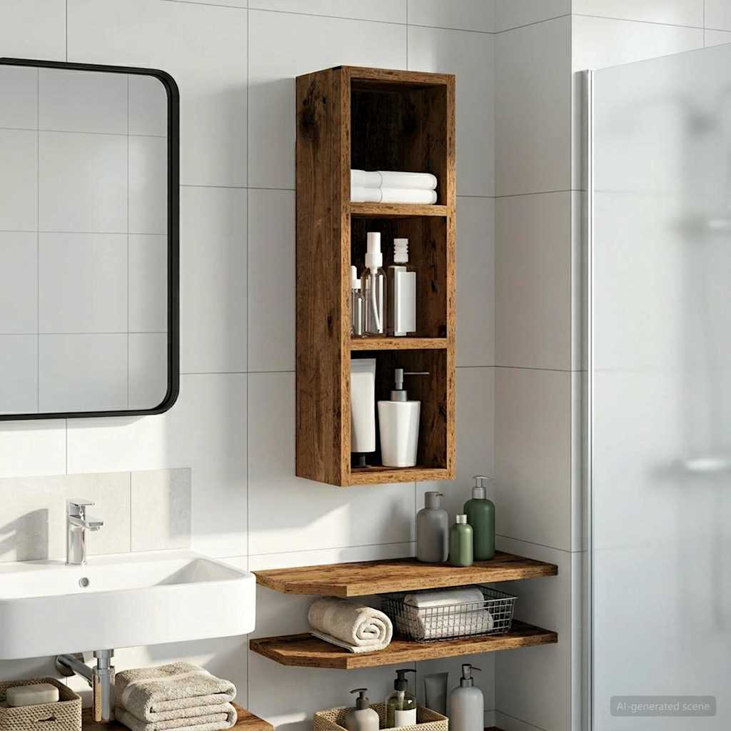 Badezimmer-Wandschrank Altholz 20 x 16 x 62,5 cm Holzwerkstoff