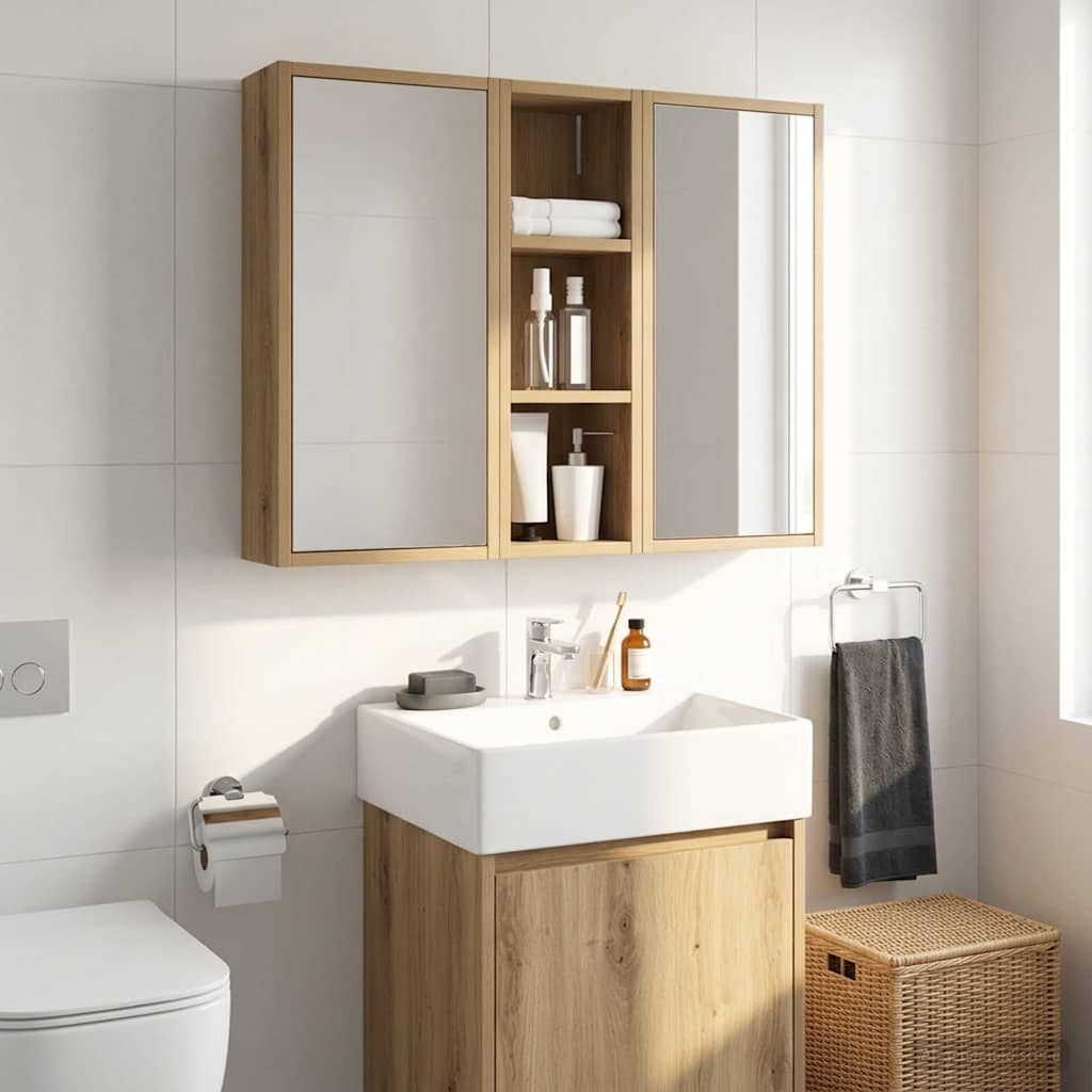 Badezimmer-Wandschrank Kunsthandwerk Eiche 20 x 16 x 62,5 cm