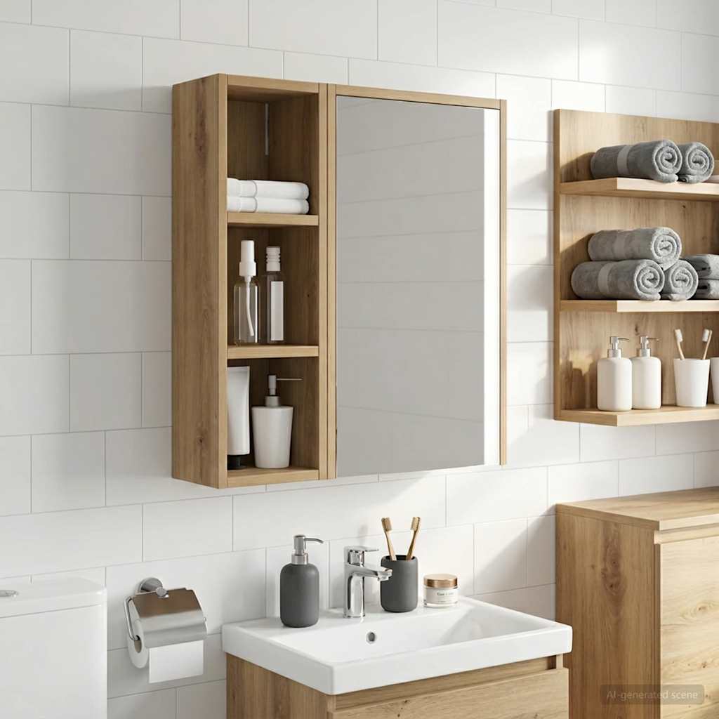 Badezimmer-Wandschrank Kunsthandwerk Eiche 20 x 16 x 62,5 cm