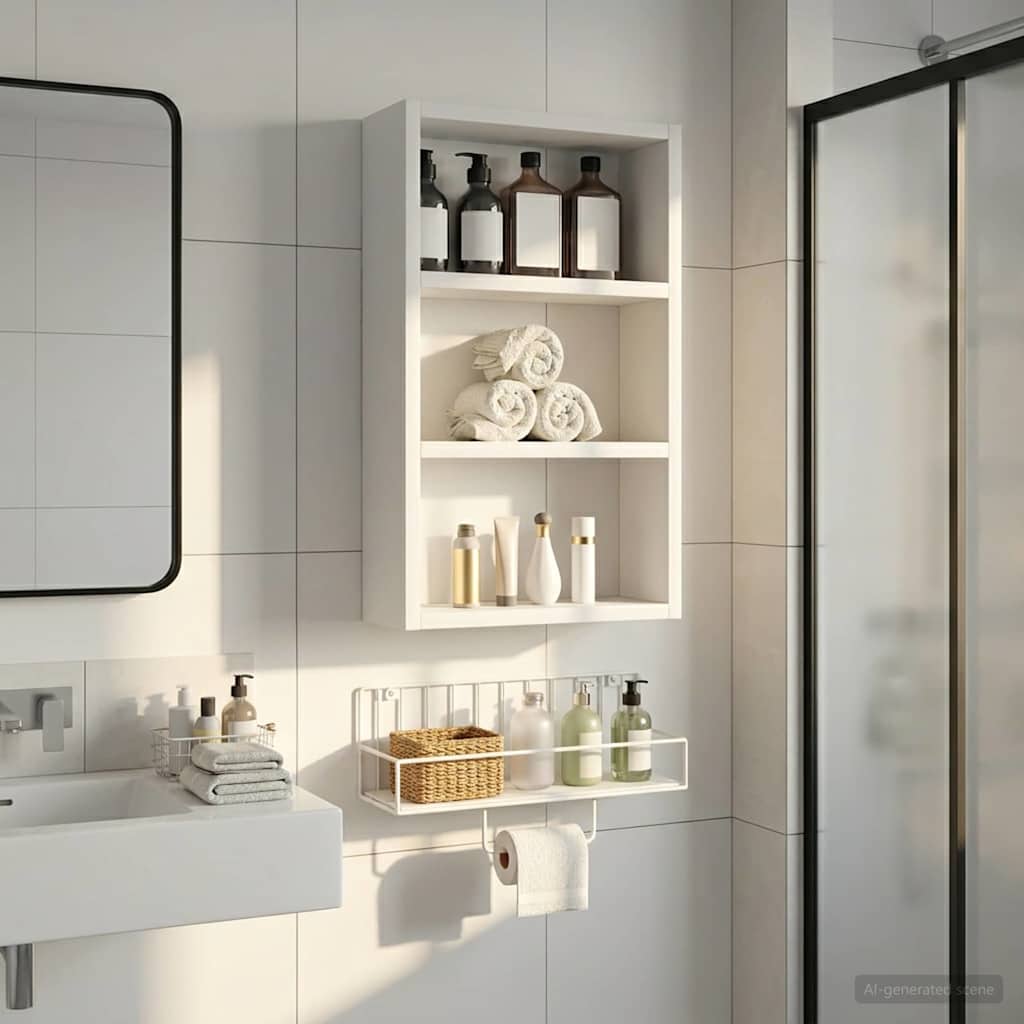 Badezimmer-Wandschrank Weiß 30 x 10 x 50 cm Holzwerkstoff